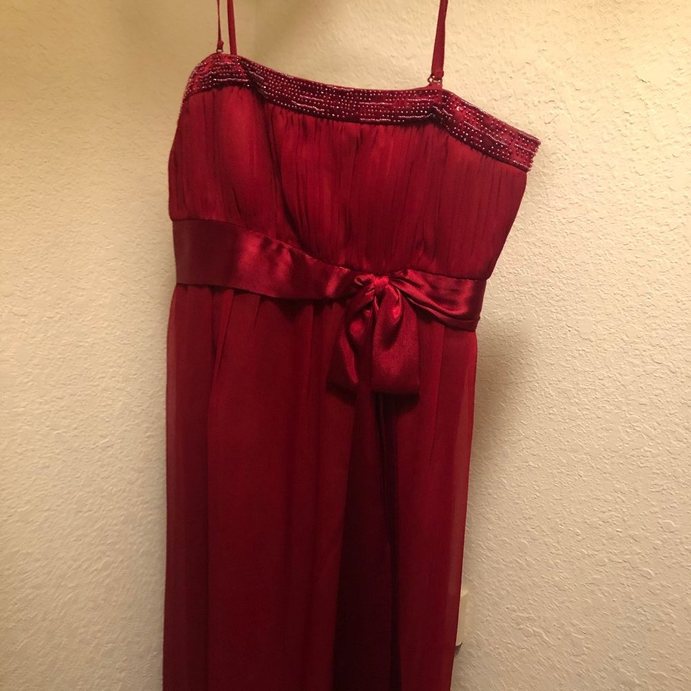 Red Chiffon Formal Dress